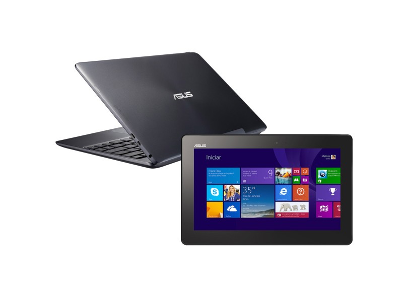 Notebook Conversível Asus Quad-Core Processor 2 GB de RAM HD 500 GB SSD 32 GB LED 10.1 " Touchscreen Windows 8.1 T100
