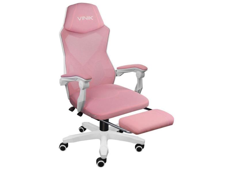 Cadeira Gamer Rocket Branca Com Rosa - Cgr10brs