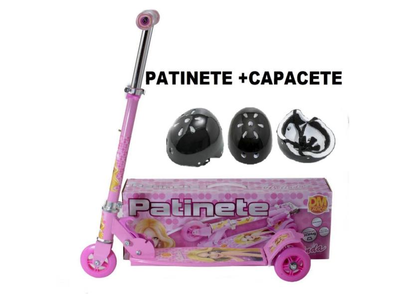 Patinete Dobrável dm Toys Princesa Belinda Presente Capacete