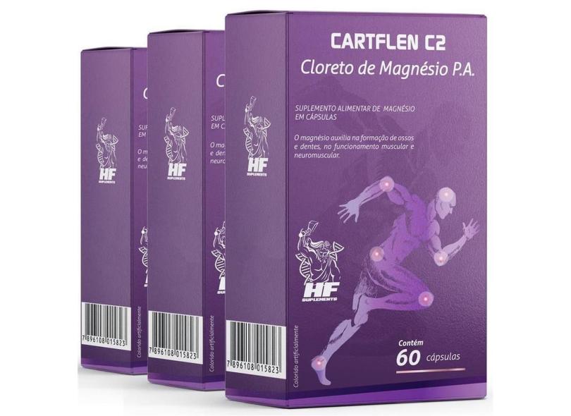 Kit 3 Cloreto Magnesio Pa 60cápsulas Bom Artrite Artrose com o Melhor ...