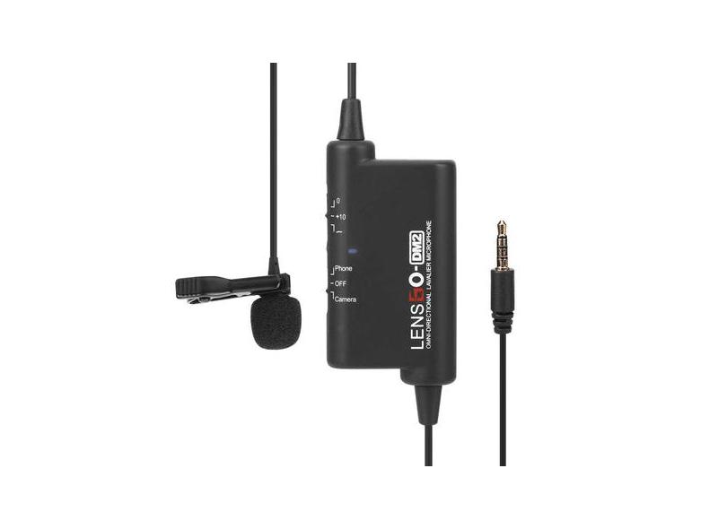 Microfone Lapela Universal LensGo Dm2 Estúdio e Entrevista para SmartPhones e Câmeras