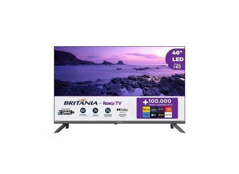 Smart TV LED 40" Britânia Full BTV40E3ERSGB