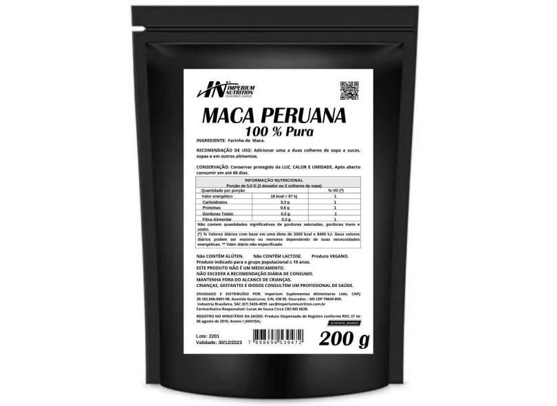 Maca Peruana Em Pó 200G Imperium Nutrition