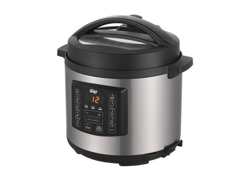 Panela De Pressão Wap Wppe1 Elétrica 6 Litros Com Painel Digital Cor Inox E Preto  110v WPPE1