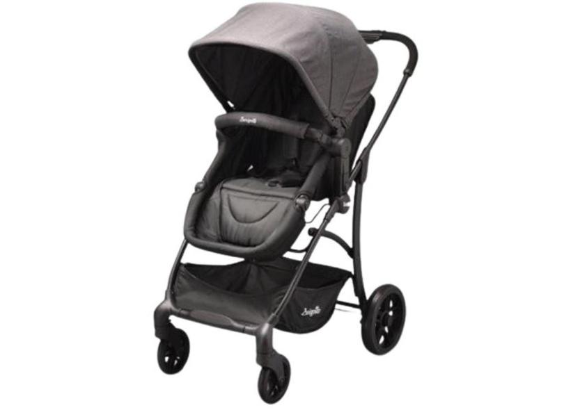 Carrinho Bebê Cinza Escuro Travel System Burigotto Moises