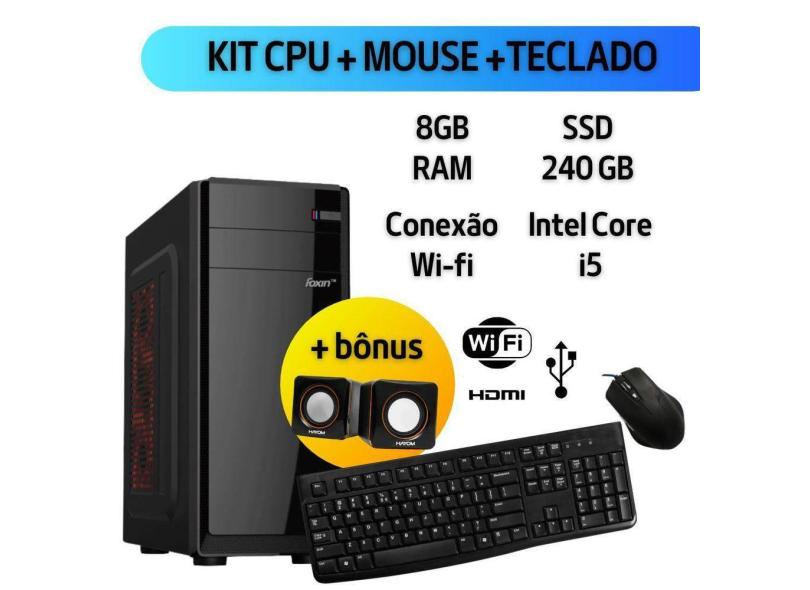 Computador Intel Core I5 Memória 8Gb Ssd240Gb Mouse Teclado
