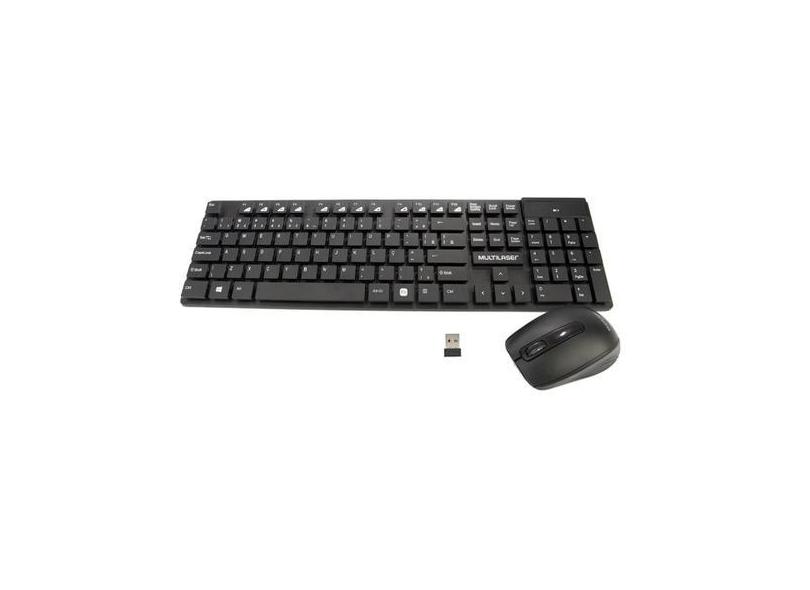 Mouse E Teclado Sem Fio Wireless Para Pc Notebook Mac - Multilaser