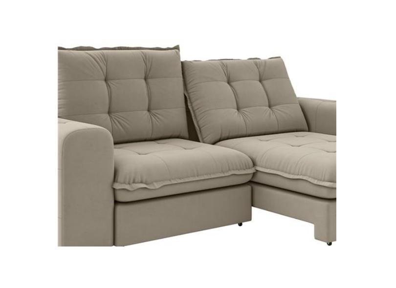 Sofá Reclinável Retrátil Veludo Fofão 250cm Besthouse