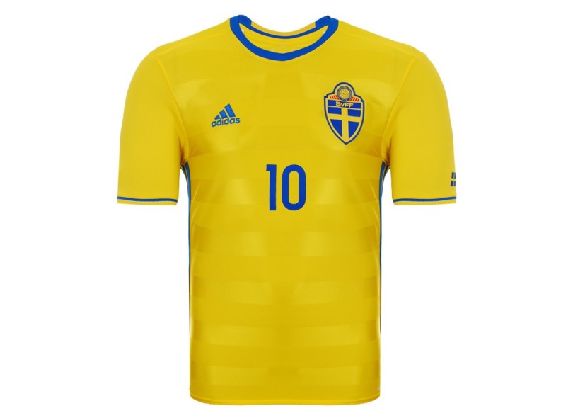 Camisa Torcedor Suécia I 2016 com Número Adidas