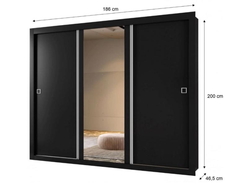 Guarda-Roupa Casal 3 Portas com Espelho Dakota Yescasa