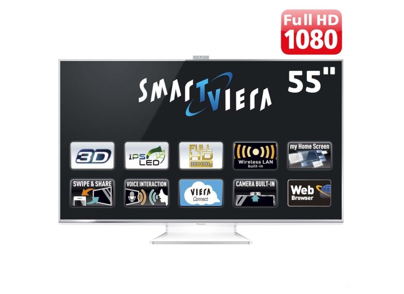 TV LED 55" Smart TV Panasonic Viera 3D Full HD 3 HDMI TC-L55WT60