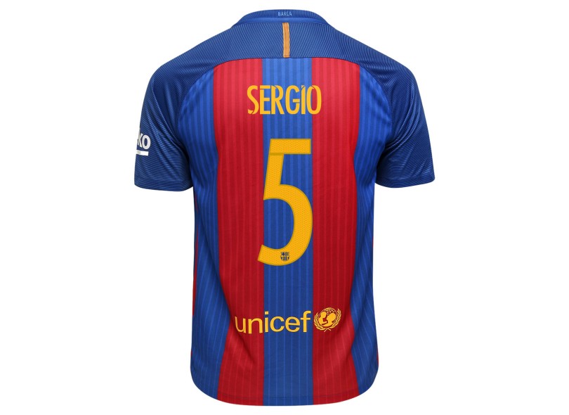Camisa Torcedor Barcelona I 2016/17 com Número Nike