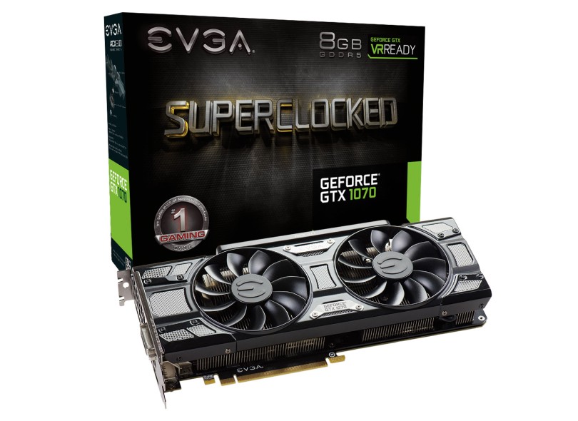 Placa de Video NVIDIA GeForce GTX 1070 8 GB GDDR5 256 Bits EVGA 08G-P4-5173-KR