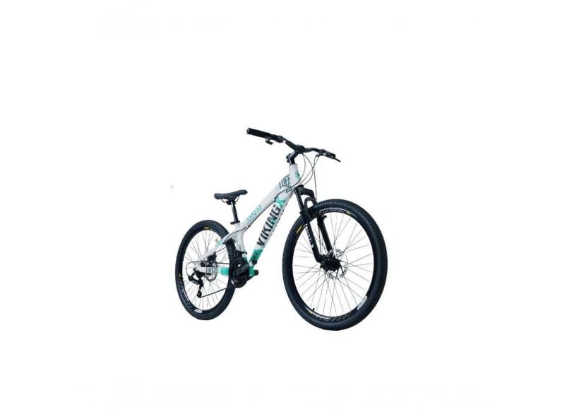 Bicicleta Viking Aro 26 Freeride Câmbio Shimano Branco Verde