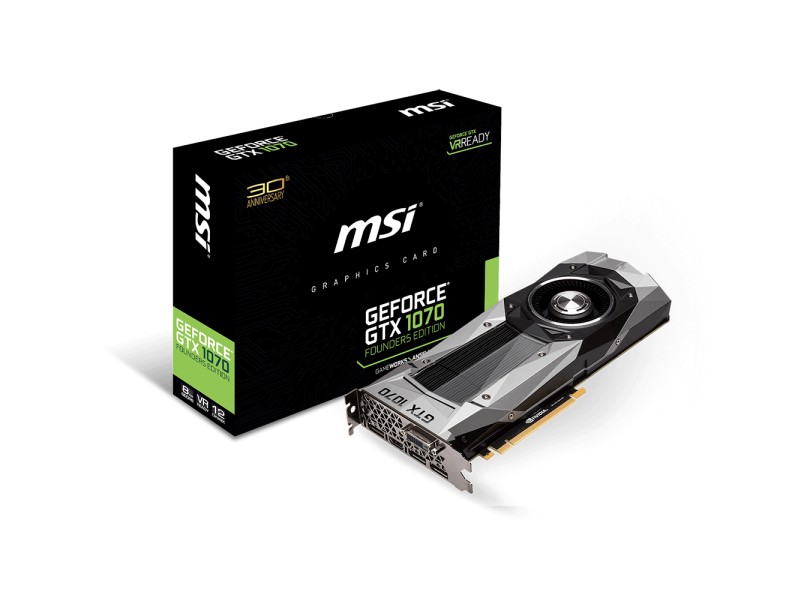 Placa de Video NVIDIA GeForce GTX 1070 8 GB GDDR5 256 Bits MSI GTX 1070 Founders Edition