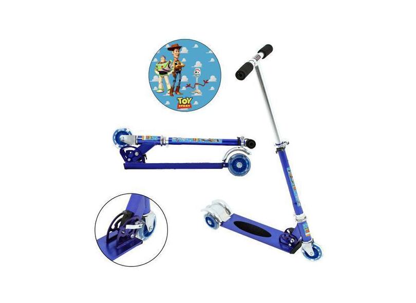 Patinete Toy Story Disney 3 Rodas Ajuste De Altura Azul - Dm Radical