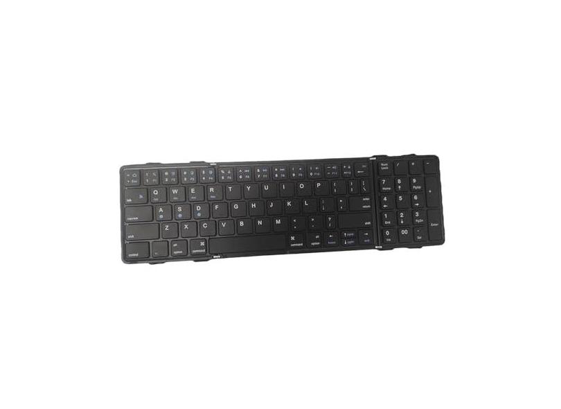 Teclado sem fio dobrável BT5.1 para celular Tablet PC Sistema triplo Teclado portátil de couro comercial universal Tamanho de bolso Teclado sem fio BT portátil com touchpad recarregável para Android