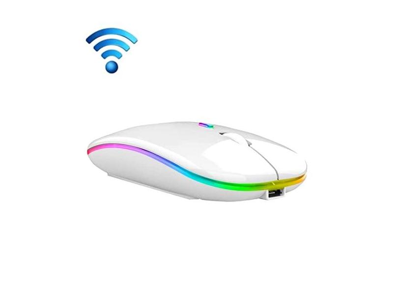 Acessórios para computador C7002 2400DPI 4 Chaves mouse sem fio luminoso colorido, cor: 2.4g branco