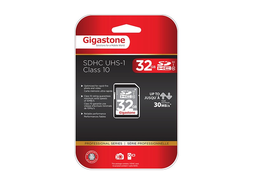 Cartão de Memória SDHC-I Gigastone Elite UHS-1 Classe 10 32 GB GS-SD1032GUX-R