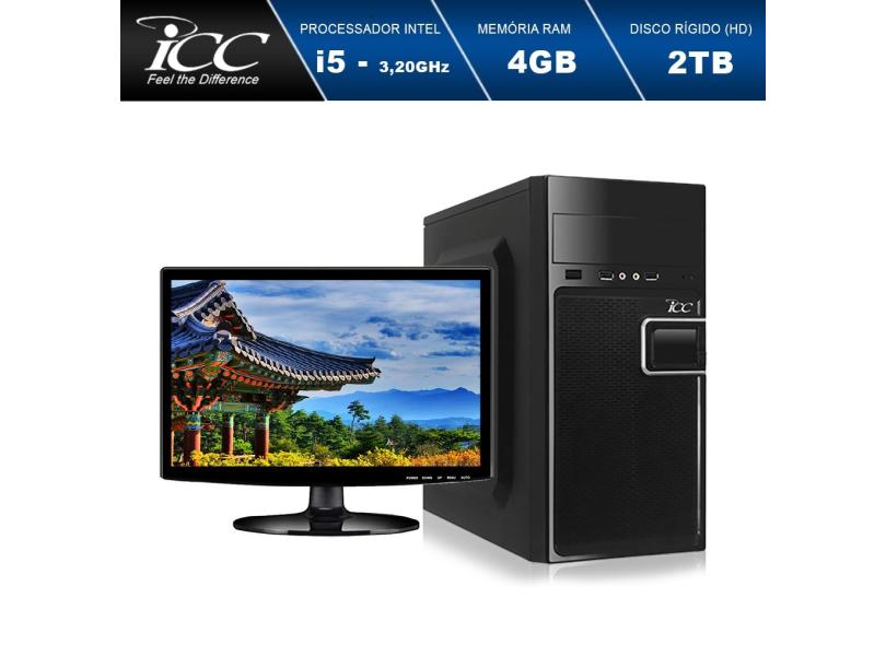 Computador ICC IV2543SM15 Intel Core I5 3.20Ghz 4GB HD 2TB HDMI FULL HD Monitor LED