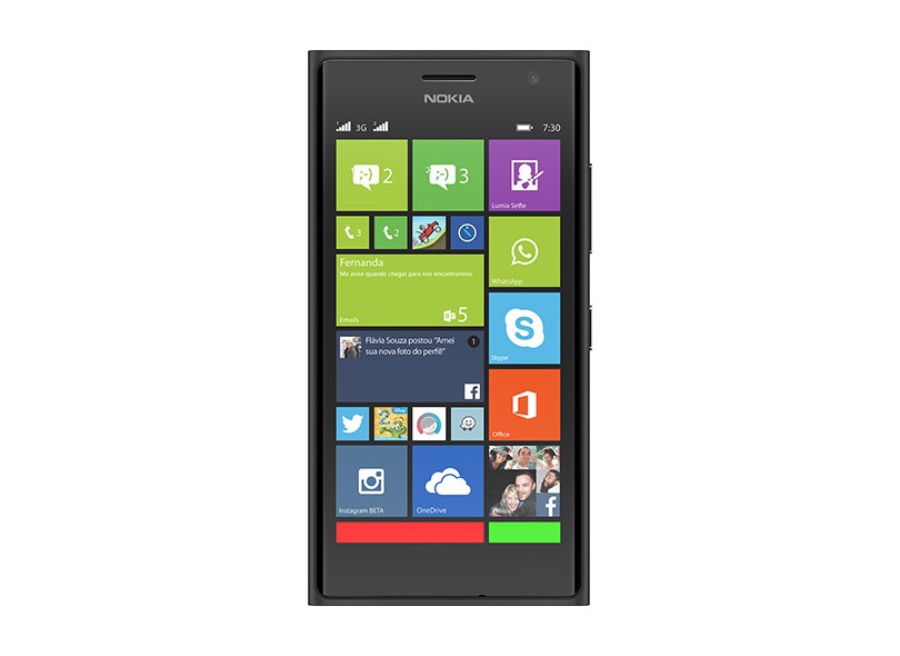 Smartphone Nokia Lumia 730 Câmera 6,7 MP 2 Chips 8GB Windows Phone 8.1 Wi-Fi 3G
