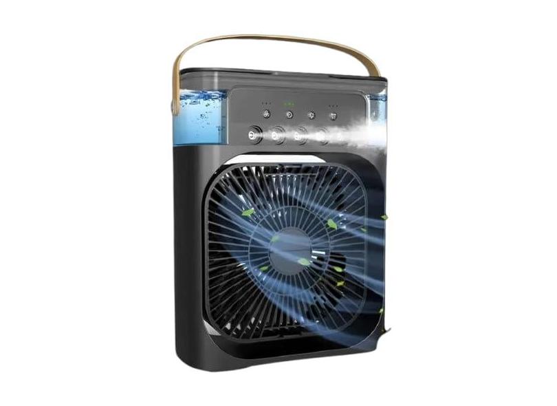 Ventilador Portátil de Mesa Mini Ar Condicionado Umidificador (PRETO)