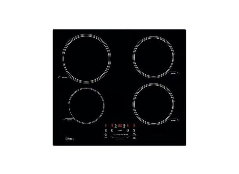 Cooktop Indução Vitrocerâmico 4 Bocas 220v 59x56,5cm - Midea, Preto, 2