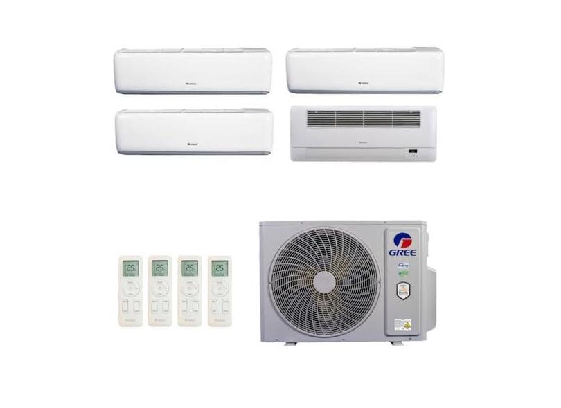 Ar-Condicionado Multi Split Inverter R-32 Gree 36.000 (3x Evap HW 9.000 + 1x Evap Cassete 1 Via 18.000) Quente/Frio 220V