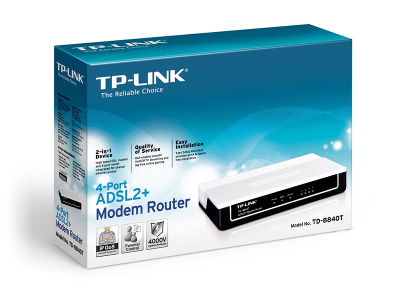 Modem Roteador Wireless 24 Mbps TD-8840T - TP-Link