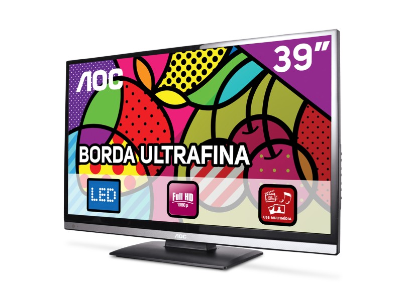 TV LED 39" AOC HDMI Conversor Digital Integrado LE39D0330