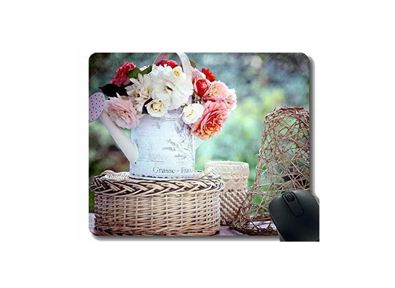 Mouse pad divertido personalizado, mouse pad com cesta de flores para jardim