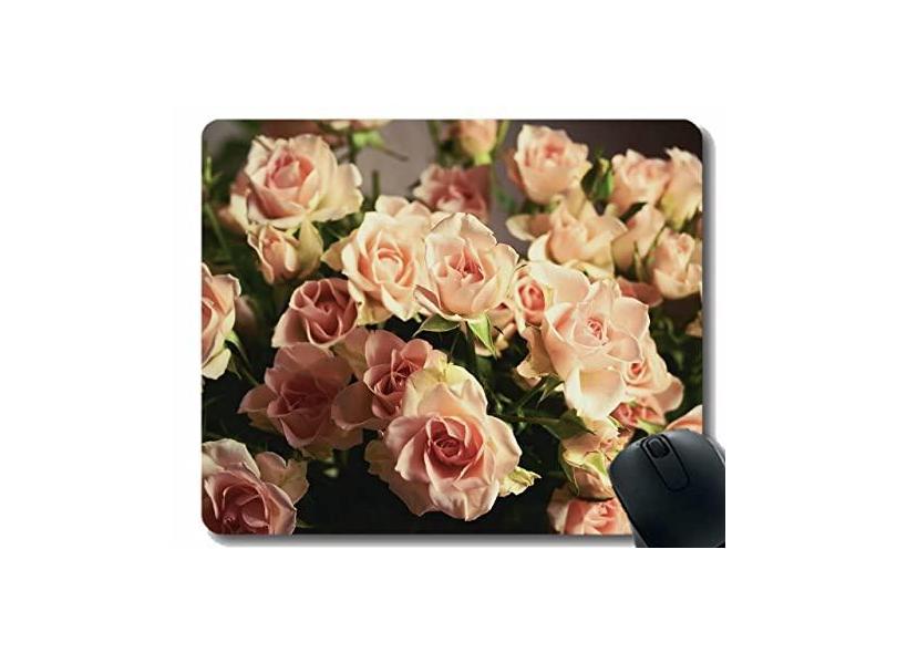 Mouse pad original personalizado, mouse pad para escritório com rosas e flores e nitidez