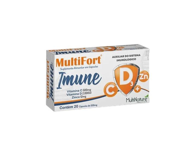 Imune Vit C, D E Zinco. 20 Cáps. Multifort - Multinature