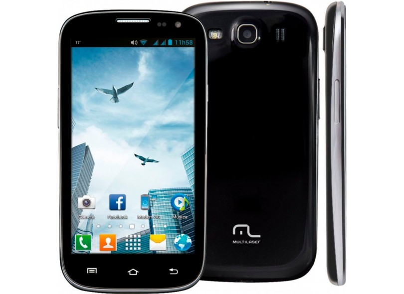 Smartphone Multilaser City P3246 Câmera 8,0 MP 2 Chips 4GB Android 4.2 (Jelly Bean Plus) Wi-Fi 3G