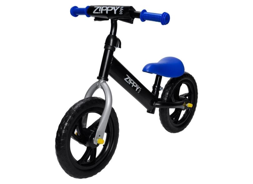 Bicicleta Infantil Aro 12 Sem Pedal Para Equilíbrio Zippy Toys Bike 2 Rodas Com Banco Regulável Azul