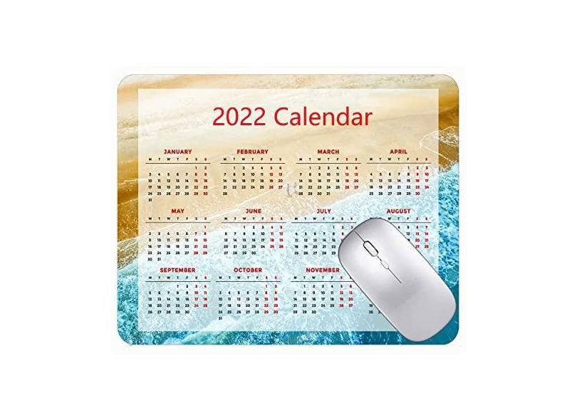 Mouse pad calendário 2022, fonte HD, mouse pad para jogos, ondas do mar, amantes da praia, mouse pad para escritório