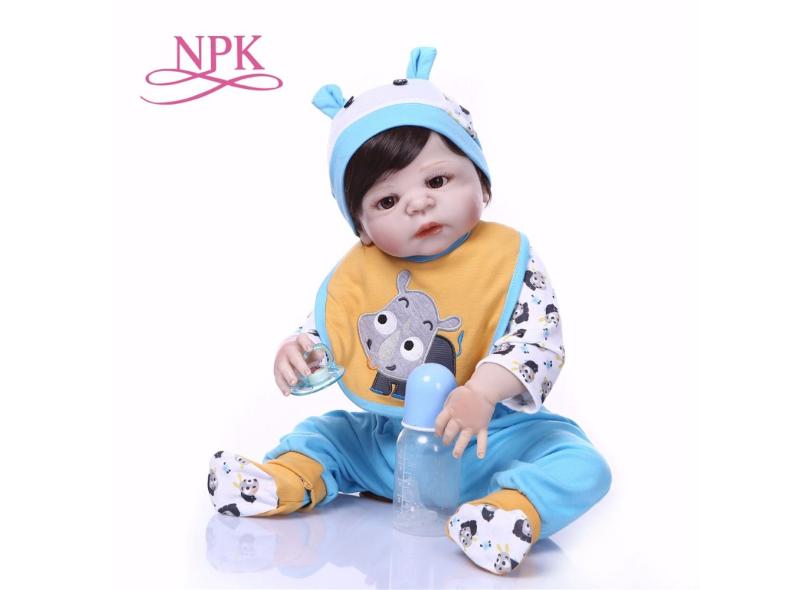 boneca bebê reborn realista menino corpo silicone 55cm npk