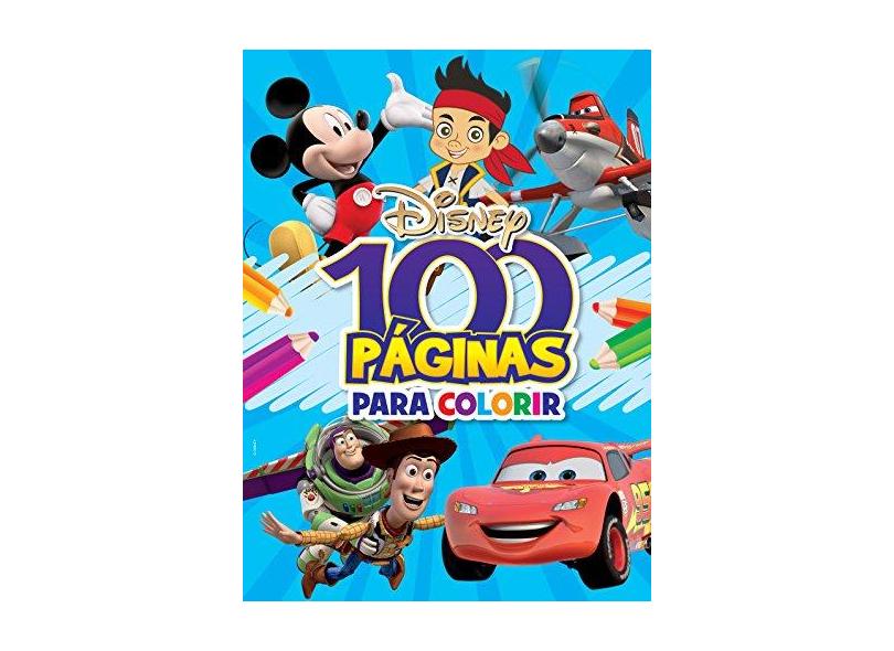 Disney 100 Páginas Para Colorir - Capa Azul - Esperto, Bicho - 9788533934009