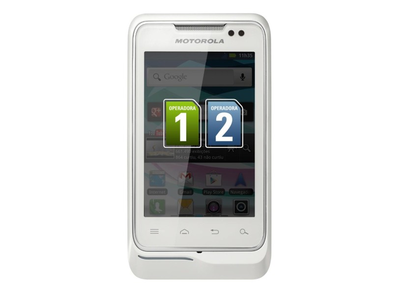 Smartphone Motorola MotoSmart XT305 Câmera 2,0 MP Desbloqueado 2 Chips Android 2.3 (Gingerbread) 3G Wi-Fi