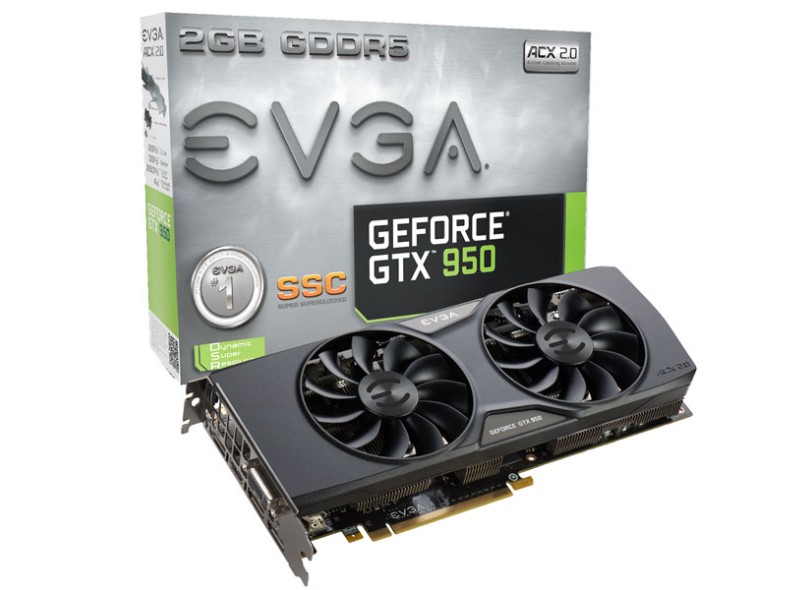 Placa de Video NVIDIA GeForce GTX 950 2 GB DDR5 128 Bits EVGA 02G-P4-2957-KR