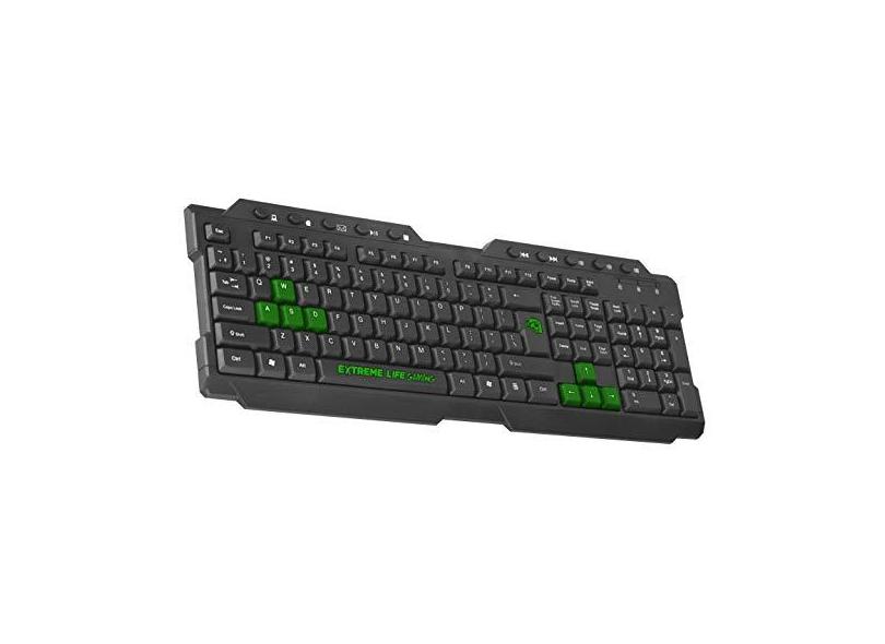 ELG TGDW - Teclado Gamer Dragon War com Tecnologia de Membrana Dupla para Respostas Rápidas e Precisas Preto/Verde