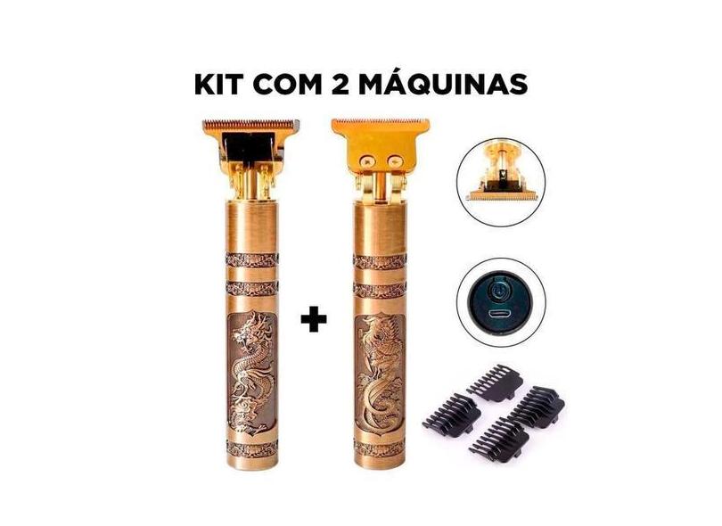 2 Maquininhas Barbeador Dragão Retro Barba Cabelo - Bivena
