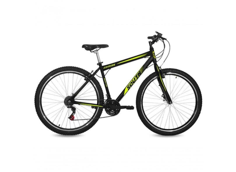 Bicicleta South Aro 29 Aço Freio 18 Marchas Preto Verde
