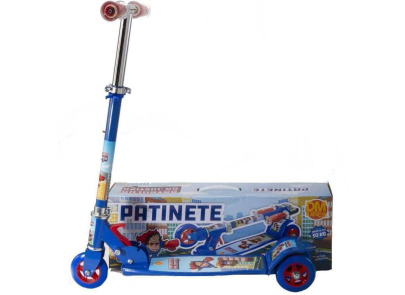 Patinete Azul Super Heroi Crianças 4 5 6 7 8 9 10 Anos Idade