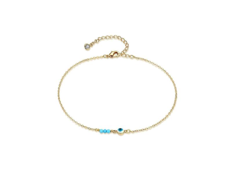 Cadeia Cruz Tassel Pé Dainty tornozelo pulseira de ouro 14k minúsculo