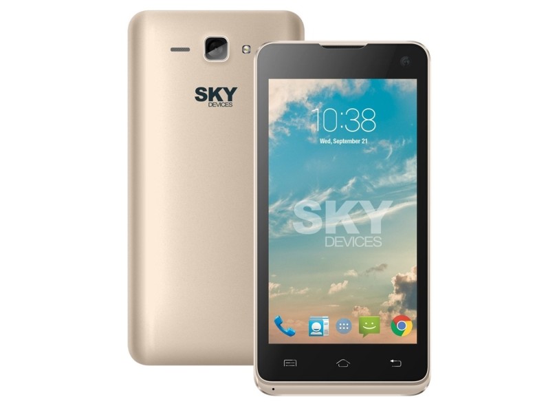 Smartphone Sky Devices 4.5D 4GB 5.0 MP 2 Chips Android 4.4 (Kit Kat) 3G 4G Wi-Fi