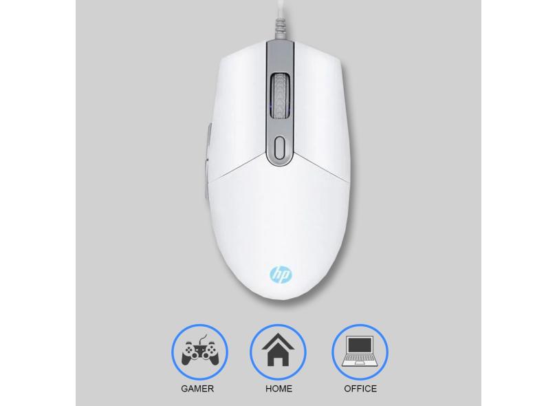 Mouse Para Jogo hp M260  Original - 800 A 6400dpi, Led rgb, Ergonômico, Cabo 1.5m - 7ZZ82AA