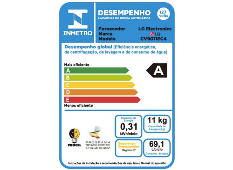 Lava e Seca LG 11kg VC2 CV9011EC4