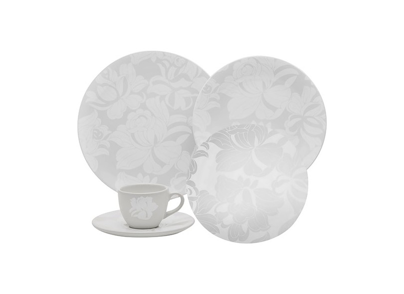 Aparelho de Jantar Redondo de Porcelana 20 Peças - Oxford Porcelanas Mail Order Coup Blanc