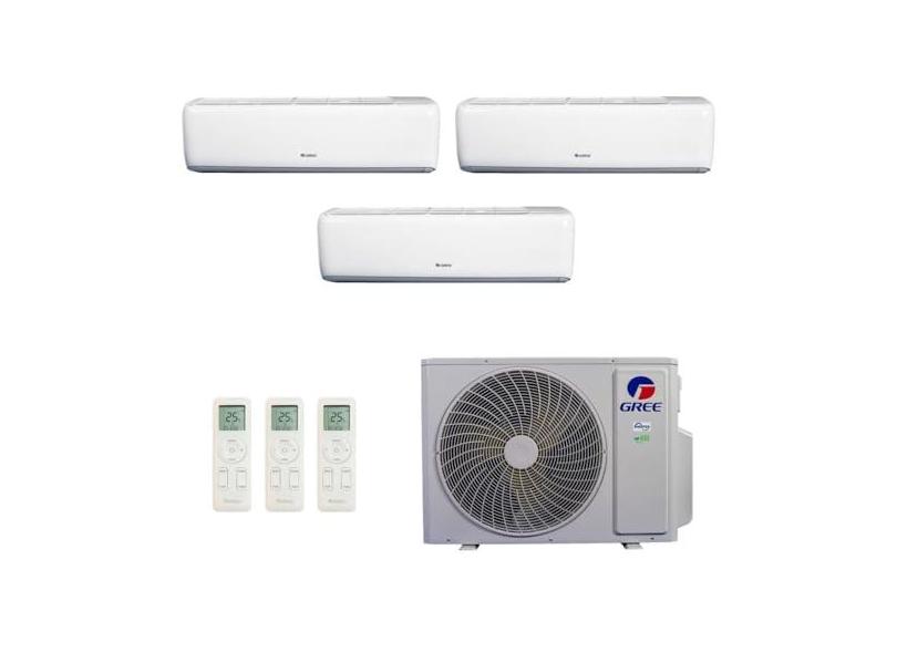 Ar-Condicionado Multi Split Inverter R-32 Gree 30.000 (2x Evap HW 12.000 + 1x Evap HW 18.000) Quente/Frio 220V